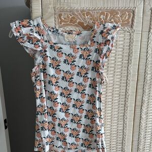 Worn once Nation Floral Ruffle Sleeve Top